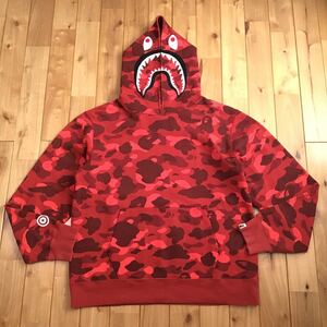 ★XL★ Red camo プルオーバー シャーク パーカー a bathing ape BAPE shark pullover hoodie エイプ ベイプ アベイシングエイプ 迷彩 i9