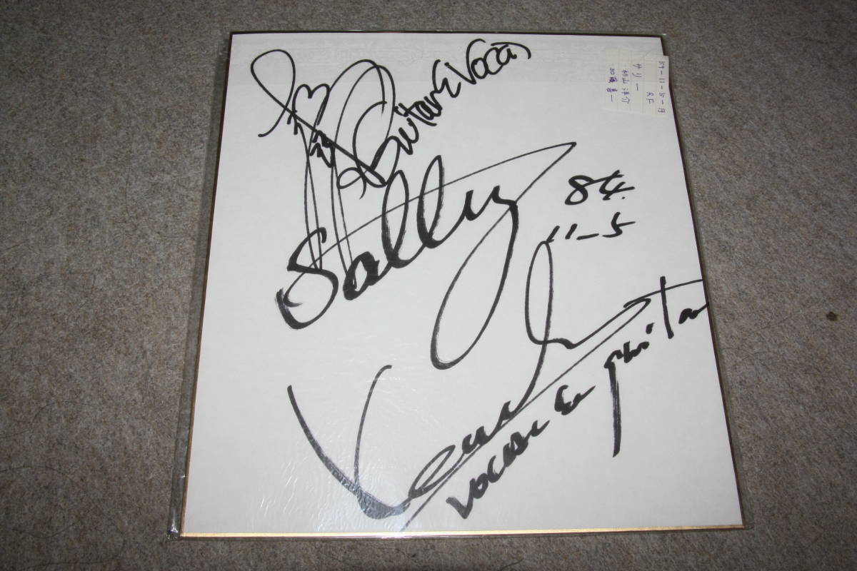 SALLY(サリィ･杉山洋介 ･加藤喜一･バージンブルー )の寄せ書き直筆サイン色紙, タレントグッズ, サイン