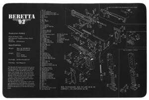 ベレッタ M92FS M92 M9 ガンメンテナンスマット クリーニングマット マウスパッド　サバゲー アクセサリー ミリタリー エアガン ガスガン