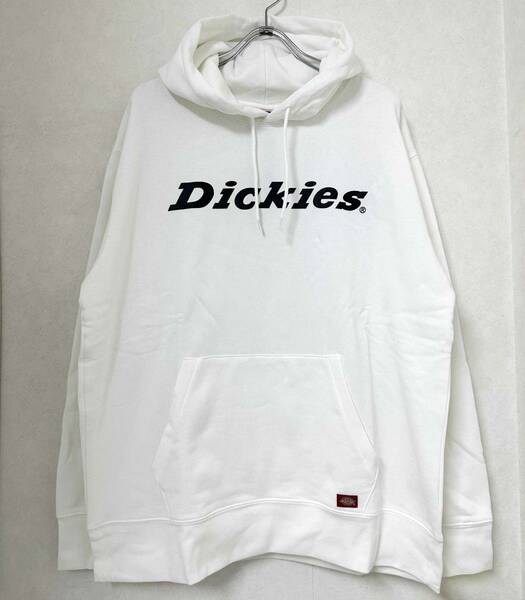 新品 XL ★ Dickies ディッキーズ メンズ 裏起毛 パーカー ロゴ ホワイト オーバーサイズ プルオーバー フーディ トレーナー スウェット