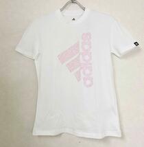 新品 2XL ★ adidas アディダス 半袖 Tシャツ ゼブラ ロゴ IYQ96 HA1317 ホワイト ピンク XOT グラフィック トレーニングウェア レディース_画像2