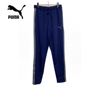 新品 M ★ PUMA プーマ メンズ スウェット パンツ ネイビー US-S ワンポイント キャット ロゴ ストレッチ ライト トレーニング スポーツ