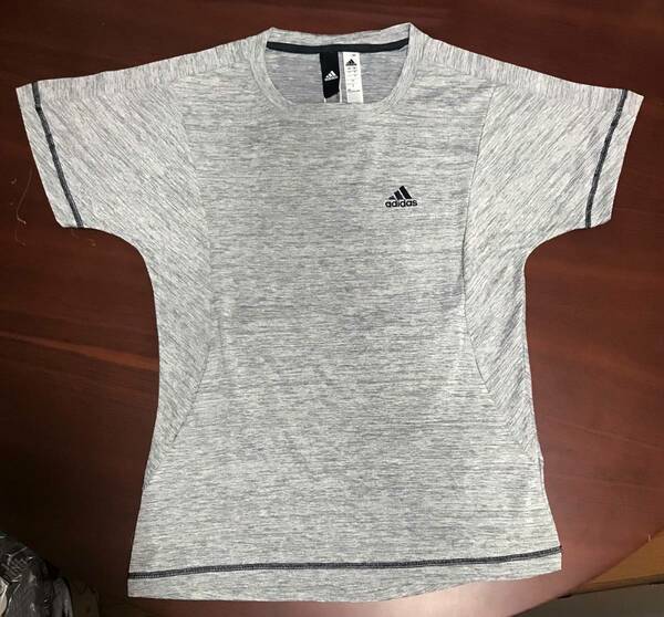 新品 S ★ adidas 半袖 Tシャツ Sサイズ EUA47 CX4449 ヘザーグレー アディダス UV Climalite スポーツウェア ポケット ポケッタブル