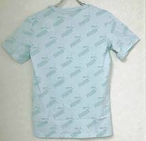 新品 S ★ PUMA プーマ レディース 半袖 Tシャツ ブルー US-XS 総柄 キャット ロゴ ボーイフレンド Ultra Bpufriend Tee V2 848989_画像2