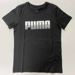 新品 130 ★ PUMA プーマ ジュニア 半袖 Tシャツ ブラック ビッグ ロゴ ボーイズ ガールズ ユニセックス 綿100％ 黒 ホワイト 白 子供用