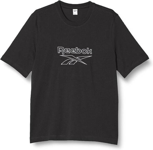 新品 L ★ Reebok リーボック クラシックス ベクター Tシャツ IYP64 ブラック ロゴ刺繍 半袖 定番 ビッグロゴ メンズ レディース 黒