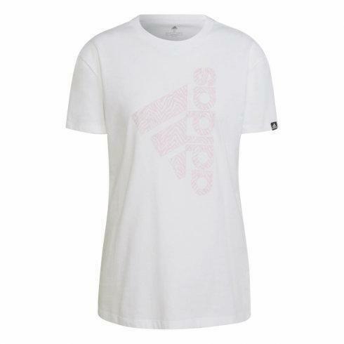 新品 2XL ★ adidas アディダス 半袖 Tシャツ ゼブラ ロゴ IYQ96 HA1317 ホワイト ピンク XOT グラフィック トレーニングウェア レディース