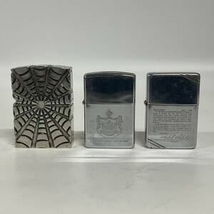 1円~【セット売り】ジッポ ZIPPO オイルライター 3点 蜘蛛の巣 06年製 キングダム ハワイ 92年製 88年製 火花確認あり 喫煙具 G101371