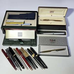 1円~【16点セット】ブランド 万年筆 ボールペン まとめ売り PILOT Platinum PARKER MONTBLANC VALENTNO GARAVANI 等 ペン先 14K 有 G151555