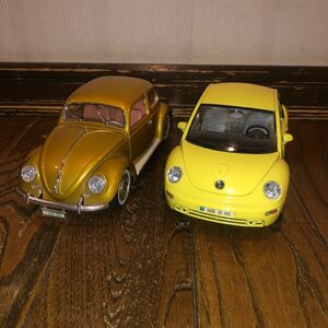 burago ブラーゴ 1/24 1998 VOLKSWAGEN フォルクスワーゲン NEW BEETLE イエロー 1/18 1995 BEETLE ビートル ゴールド まとめ売り tn3030