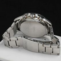 1円 セイコー スピリット V198-0AC0 ソーラー パーペチュアル クロノグラフ 黒文字盤 ANT メンズ腕時計 KMY 0275000_画像4