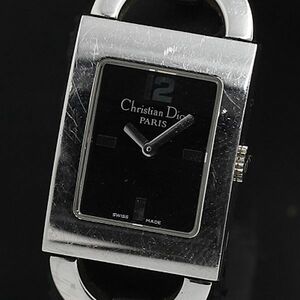 1円稼働 QZ 良品 ANT クリスチャンディオール D78-109 黒文字盤 レディース腕時計 KRK 2519000