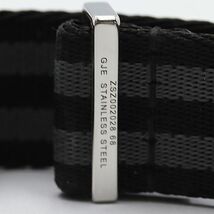 1円 良品 オメガ 純正ベルト ZSZ002028-68 20mm用 ブラック×グレーカラー メンズ腕時計用 MTM NSK 2000000_画像2