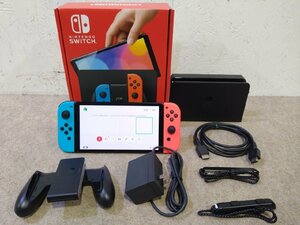 1円 美品 Nintendo Switch スイッチ 有機ELモデル HEG-S-KABAA Joy-Con（L）ネオンブルー/（R）ネオンレッド