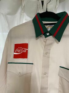 ★デッドストック★ユニフォーム 制服★米国 コカ・コーラ Coca-Cola★長袖シャツ L～XL 正規品　未使用品