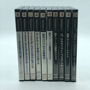 m1222508 PlayStation2 ソフト まとめ売り 10本 野球ゲーム 格闘ゲーム パチスロゲーム サッカー バスケット ジャンク 中古品