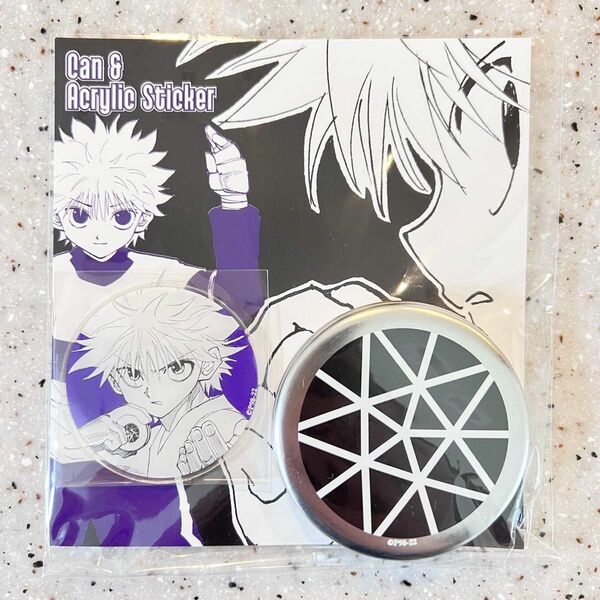 冨樫義博展 HUNTER×HUNTER ハンターハンター キルアのヨーヨー風缶＆アクリルステッカー