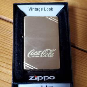 【新品未使用】Zippo Coca-Cola ソリッドブラス ジッポー フラットトップ　コカコーラ オイルライター 真鍮無垢