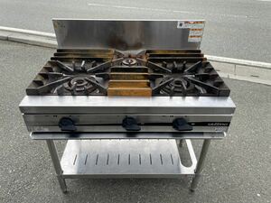 ☆中古品 タニコー 3口ガステーブル LPガス TSGT-0921 2018年 900ｘ600ｘ800ｍｍ 動作問題なし☆