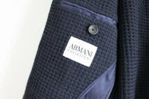 4604 メンズ ARMANI COLLEZIONI アルマーニ コレツォーニ テーラードジャケット 紺 ネイビー SIZE46 男性 _画像4