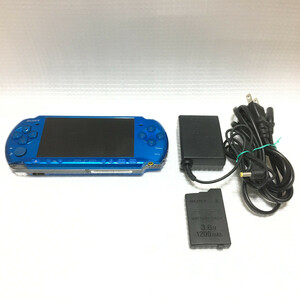 ■ SONY PSP-3000 本体 セット ACアダプター 美品 バイブラント・ブルー 動作確認済 PSP 3000 一式 純正バッテリー付属