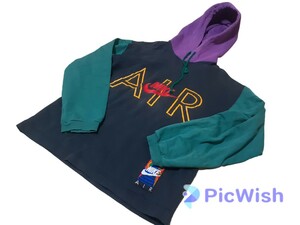 90s-銀タグ-NIKE/ナイキ◎ロゴ/AIR/スウェットパーカー/used/kids-150～160 L(14-15)