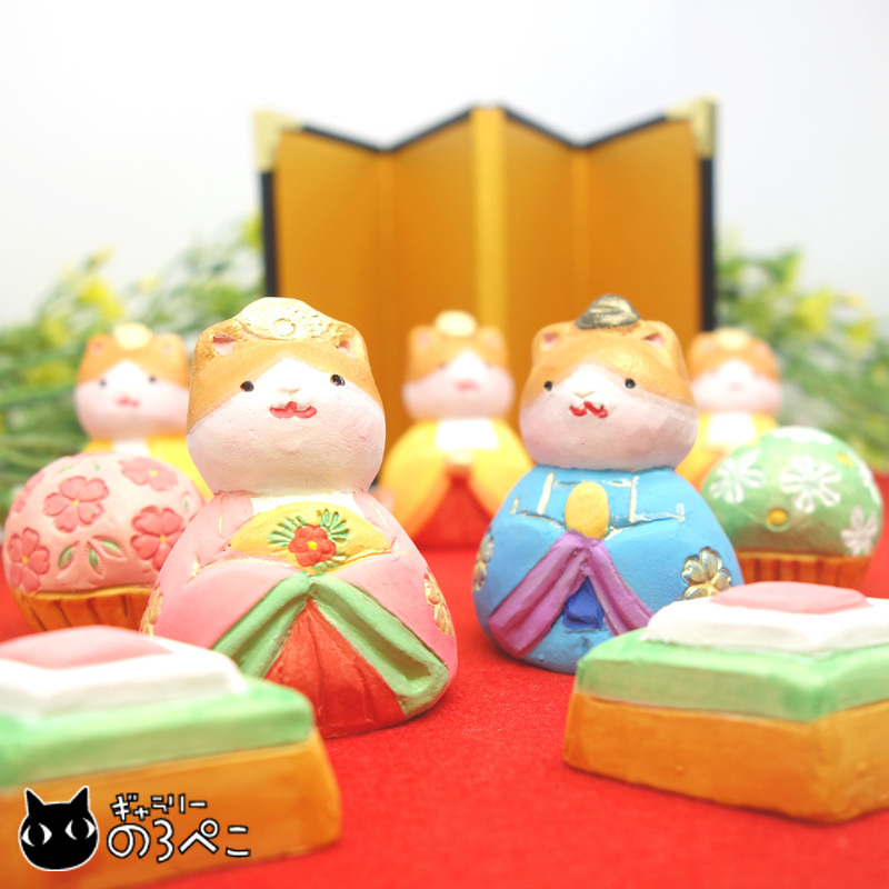 Muñeca de cerámica creativa Hinamatsuri kitty kit ~ Gatito Hachiware marrón y blanco | Un muñeco gatito hecho por un artista en el Taller de Muñecas Hakata ♪, Artículos hechos a mano, interior, bienes varios, ornamento, objeto