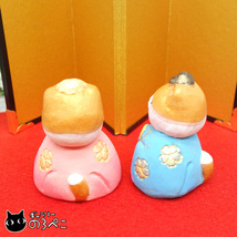 創作陶人形 ひな祭りにゃんこ雛セット～茶白はちわれ猫ちゃん｜博多人形工房の作家さんがつくられた猫ちゃん雛人形です♪_画像4