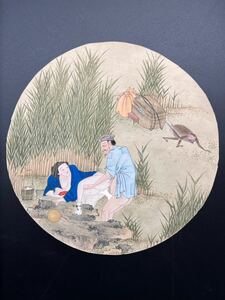 【真作】7 中国清代春画 子富画「蘇州春宮図」肉筆 紙本 唐美人 掛軸 扇面 浮世絵 和本 艶本 枕絵 秘画 裸婦 男根 