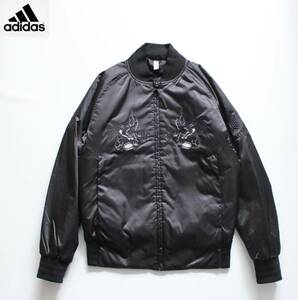 【 adidas アディダス 】ALL BLACKS 中綿 龍 刺繍 JAPAN スカジャン S ジャケット ED0972 定価\14,300 ブルゾン ラグビー ニュージーランド