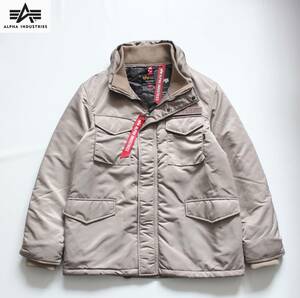 【 ALPHA INDUSTRIES INC アルファ 】M-65 中綿 サーモライト フルジップ リブ ジャケット XL TA1546 定価\19,800 フード ミリタリー