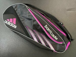 1★adidas(アディダス) barricade ラケットバッグ ブラック×パープル ブラック テニス ラケットケース [店頭引き取り可/札幌] ★2246