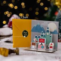 6枚セットA DERAYEE クリスマス カード メッセージカード 封筒付き 3D立体 金箔押し グリーティングカード 封筒テープ_画像6