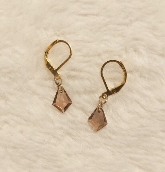 【No.2379】Chamiピアス/イヤリング ガラスチャーム しずく型 クリアブラウン