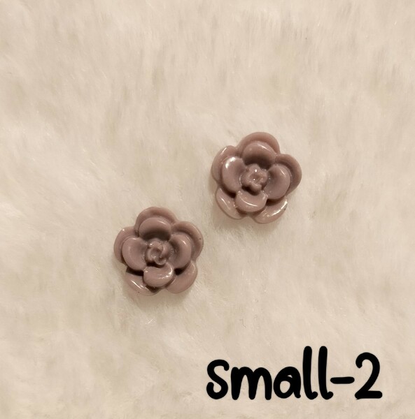 【No.2081-S2】ピアス/イヤリング カメリア Small2 モーブアッシュ