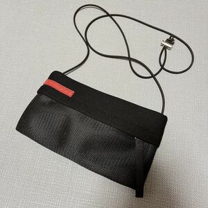 極美品 PRADA プラダスポーツ ショルダーバッグ ミニショルダー サコッシュ 90s 00s メッシュ 黒 Vintage 1円