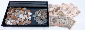 #Y6892A【おまとめ】日本古銭　紙幣　硬貨　穴あき　銀貨沢山