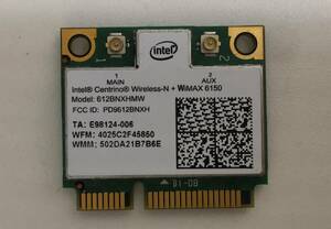SONY VAIO SVD112A12N Intel Centrino Wireless-N+WiMAX 6150 無線LANカード 612BNXHMW 中古動作品【管理:C90】