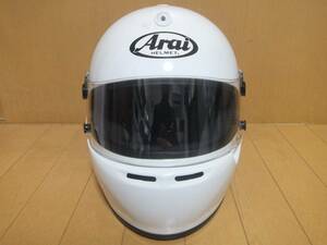 中古 Arai アライ GP-5S サイズL(59・60) ホワイト/白 フルフェイス ヘルメット 当時物 四輪用ヘルメット 走行会 草レース カート等に!!