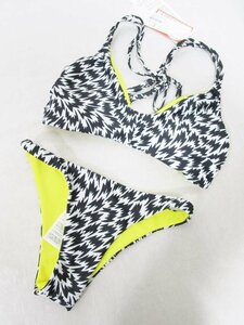 [ including carriage ][ new goods ]ROXY Roxy swimsuit swim wear bikini S size yellow yellow | white white × black black group reversible /n955287
