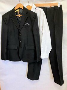 【送料込】【男の子用】キャット フォーマル 160cm ブラック×オフホワイト×グレー ジャケット シャツ パンツ スーツ 卒業式 s3406150