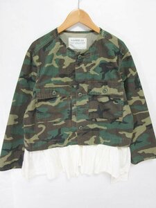 [ including carriage ][ Kids / child clothes ][ beautiful goods ] Go To Hollywoodgo- toe Hollywood jacket 170cm~ khaki × brown group camouflage pattern for girl /n471047