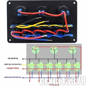 特価◎BlueFire アップグレード版 ! DC 12V/24V マリン ボート キャラバン LED回路 防水スイッチパネル 5pin On/Offスイッチの画像6