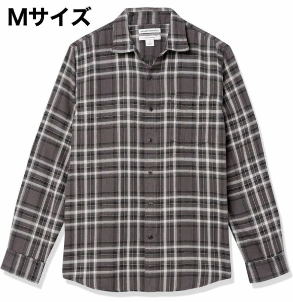 Amazon Essentialsチェック柄シャツ Ｍサイズ　長袖 メンズ トップス 長袖シャツ