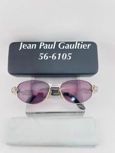 Qa309 Jean Paul Gaultier 56-6105 ビンテージ　メガネ　サングラス 日本製 男女 ジャンポールゴルチェ　シルバーx 紫　希少