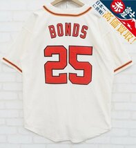 7T8457/ミッチェル&ネス MLB サンフランシスコジャイアンツ バリーボンズ選手 背番号25 ユニフォーム MITCHELL&NESS ベースボールシャツ_画像1