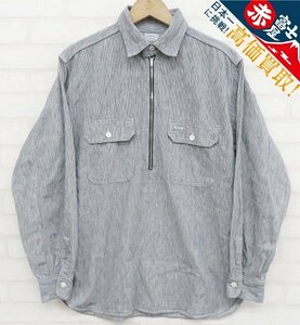 7T8355/WAREHOUSE 3039 HICKORY STRIPE HALF ZIP SHIRTS ウエアハウス ヒッコリーストライプハーフジップシャツ