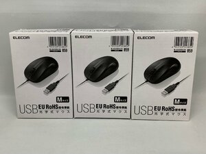 【未検査品】ELECOM USB光学式マウス Mサイズ M-K6URBK/RS [ブラック] 3個セット [Etc]