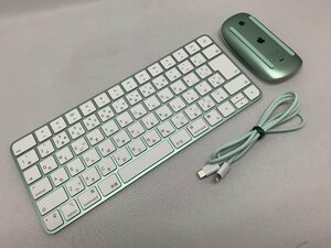 １円スタート！！ Apple Magic Mouse Magic Keyboard touchID無し(JIS) 純正USB-c Lightningケーブル セット (グリーン) [Etc]