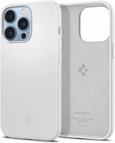 【1点限り！】Spigen iPhone13Proケース シリコン 衝撃吸収 4重構造　ホワイト